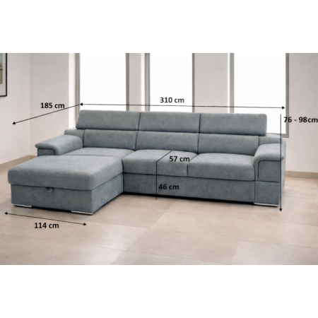Rohová sedacia súprava s funkciou spania - ľavý roh