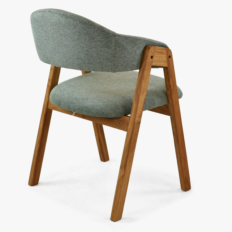 Dubový dizajnový jedálenský stôl Robi 200 × 100 cm a čalúnená stolička Arco