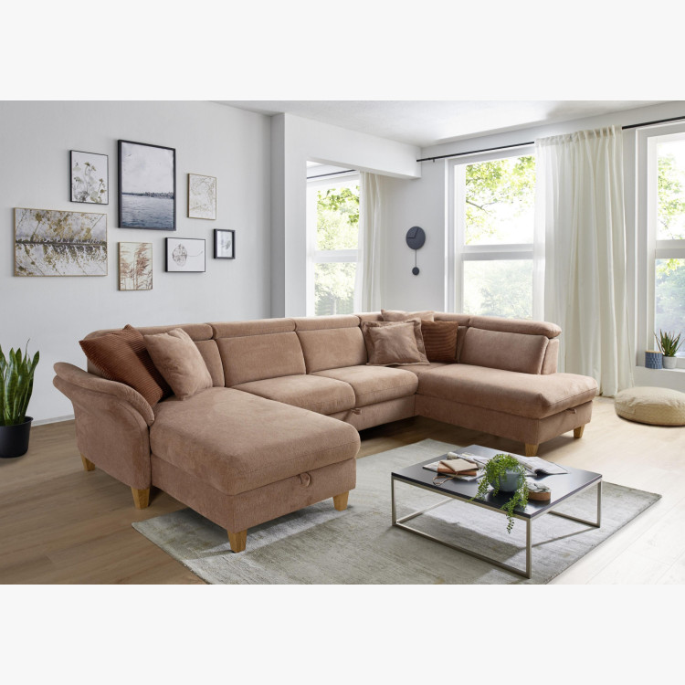 Sedačka v tvare U na nožičkách - otoman vpravo