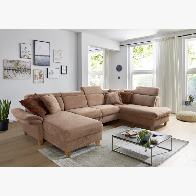 Sedačka v tvare U na nožičkách - otoman vpravo