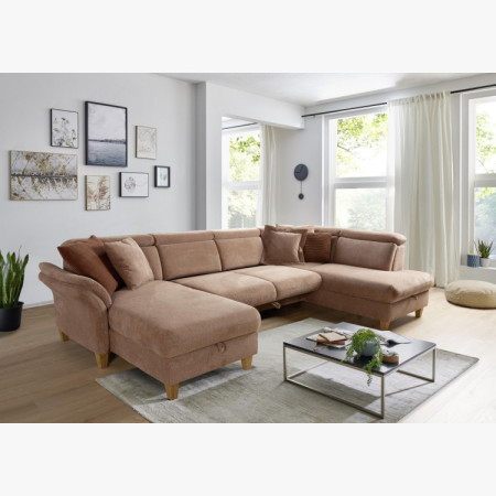 Sedačka v tvare U na nožičkách - otoman vpravo