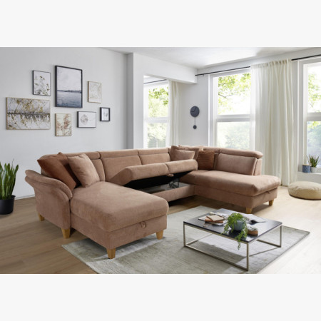 Sedačka v tvare U na nožičkách - otoman vpravo