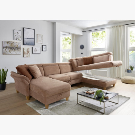 Sedačka v tvare U na nožičkách - otoman vpravo