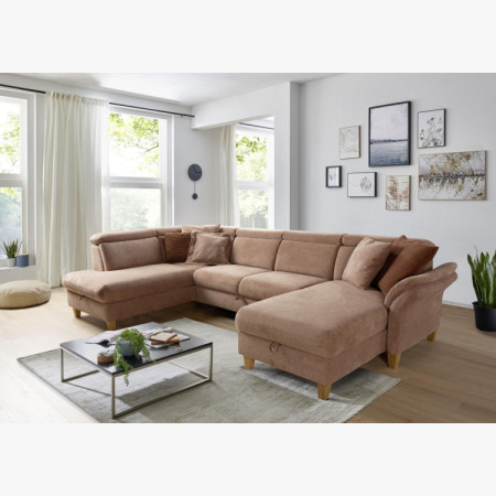 Sedačka v tvare U na nožičkách - otomana vľavo