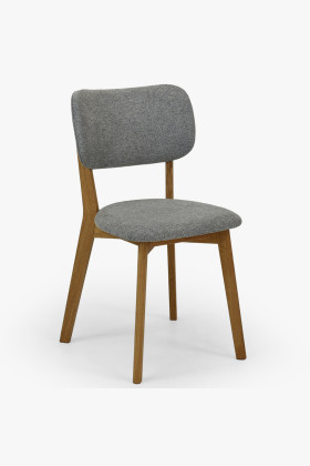 Čalúnená jedálenská stolička Easy Clean v farbe sivá