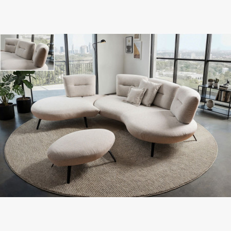 Sedacia súprava CURVE moderný dizajn - ľavý roh