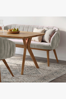 Dubový jedálenský set z masívu – oválny stôl countryside 180cm, lavica a stoličky Elba 2