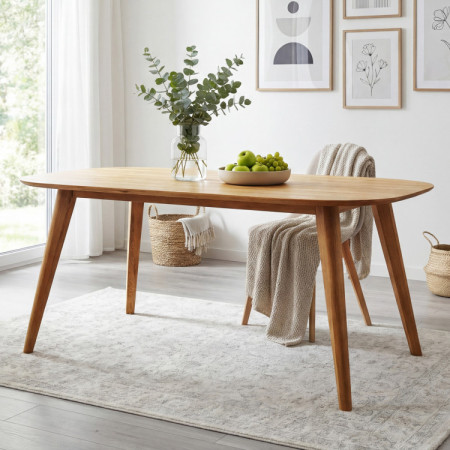 Oválny jedálenský stôl z masívneho dubu, Otawa 180 x 90 cm