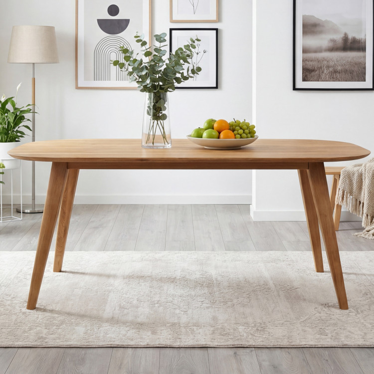 Oválny jedálenský stôl z masívneho dubu, Otawa 180 x 90 cm