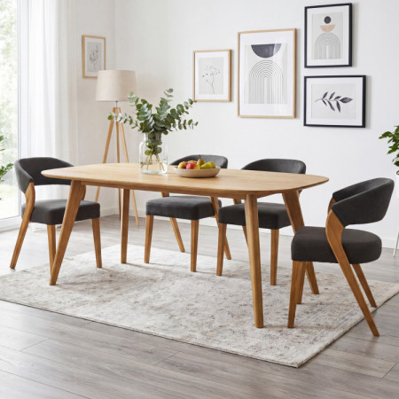 Oválny jedálenský stôl z masívneho dubu, Otawa 180 x 90 cm