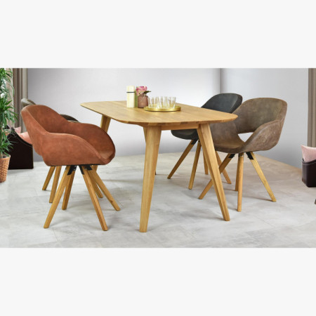 Oválny jedálenský stôl z masívneho dubu, Otawa 180 x 90 cm