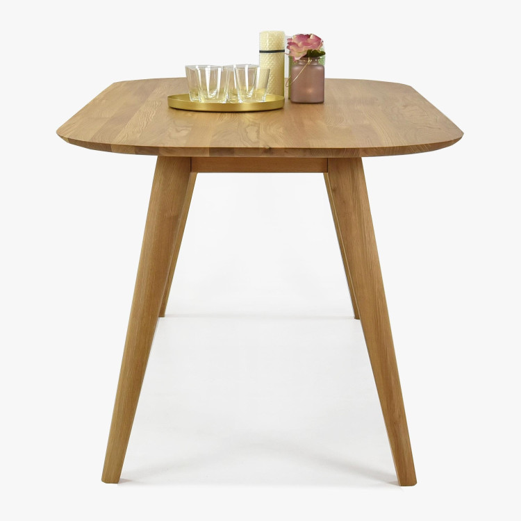 Oválny jedálenský stôl z masívneho dubu, Otawa 180 x 90 cm