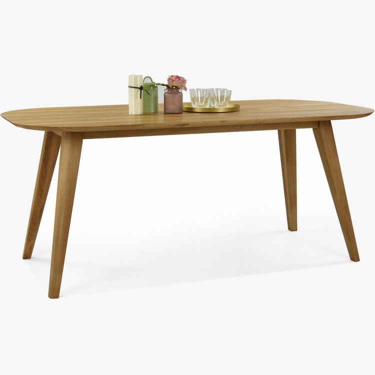 Oválny jedálenský stôl z masívneho dubu, Otawa 180 x 90 cm