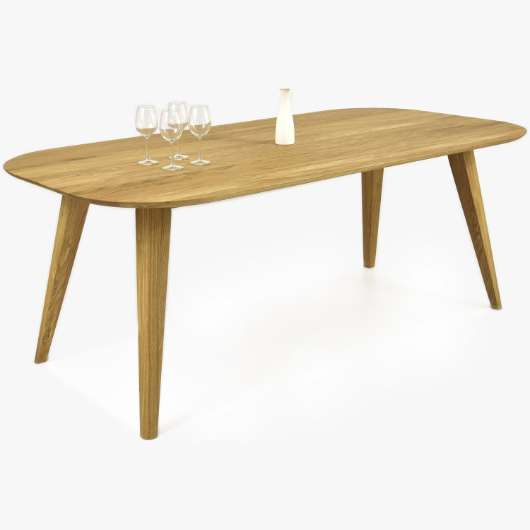 Oválny jedálenský stôl z masívneho dubu, Otawa 180 x 90 cm