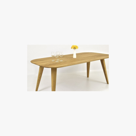 Oválny jedálenský stôl z masívneho dubu, Otawa 180 x 90 cm