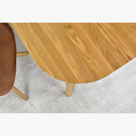 Oválny jedálenský stôl z masívneho dubu, Otawa 180 x 90 cm