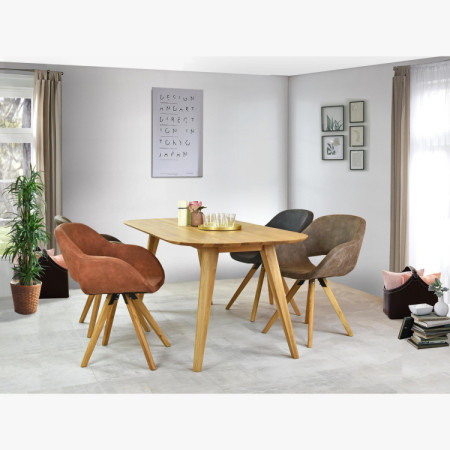 Oválny jedálenský stôl z masívneho dubu, Otawa 180 x 90 cm