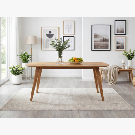 Oválny jedálenský stôl z masívneho dubu, Otawa 180 x 90 cm