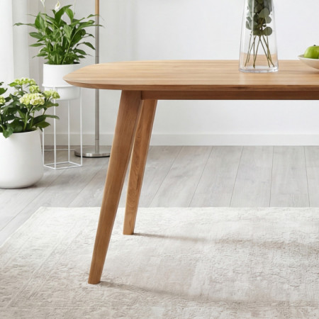 Oválny jedálenský stôl z masívu dub, Otawa 200 x 100 cm