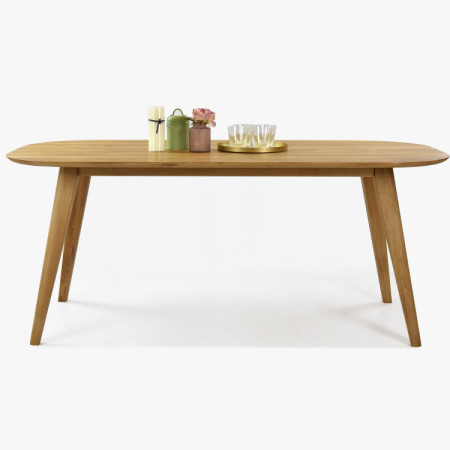 Oválny jedálenský stôl z masívu dub, Otawa 200 x 100 cm