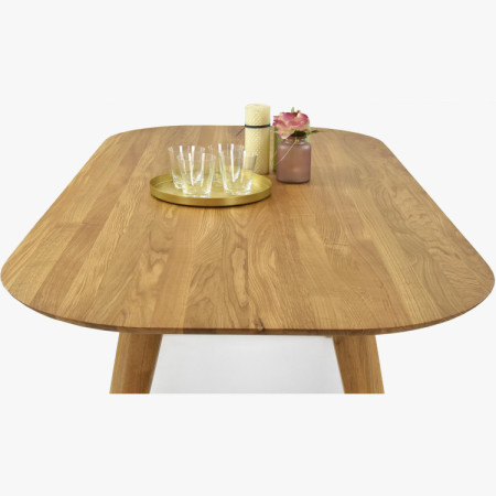 Oválny jedálenský stôl z masívu dub, Otawa 200 x 100 cm