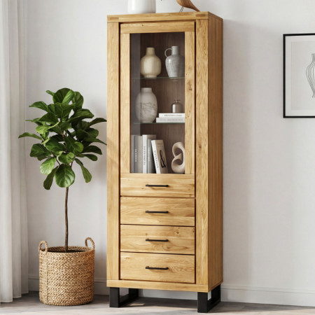 Jednodverová vitrína na nožičkách dub, Martina