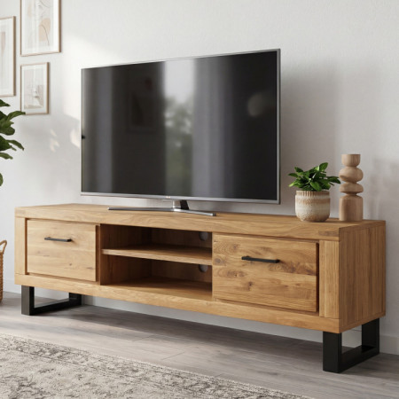 TV komoda dub dlhá 168 cm, na kovových nožičkách, Martina