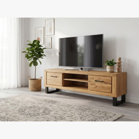 TV komoda dub dlhá 168 cm, na kovových nožičkách, Martina