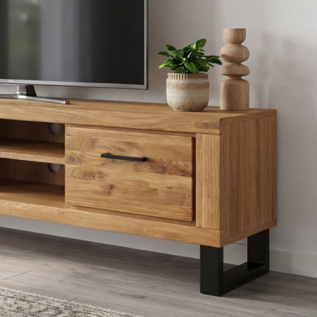 TV komoda dub dlhá 168 cm, na kovových nožičkách, Martina