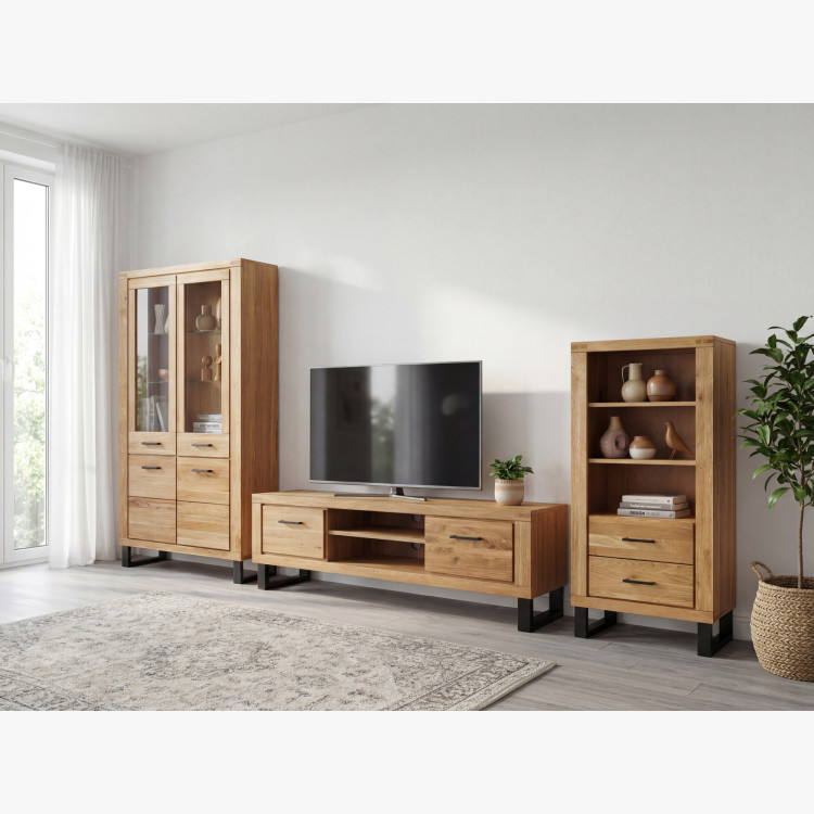 TV komoda dub dlhá 168 cm, na kovových nožičkách, Martina