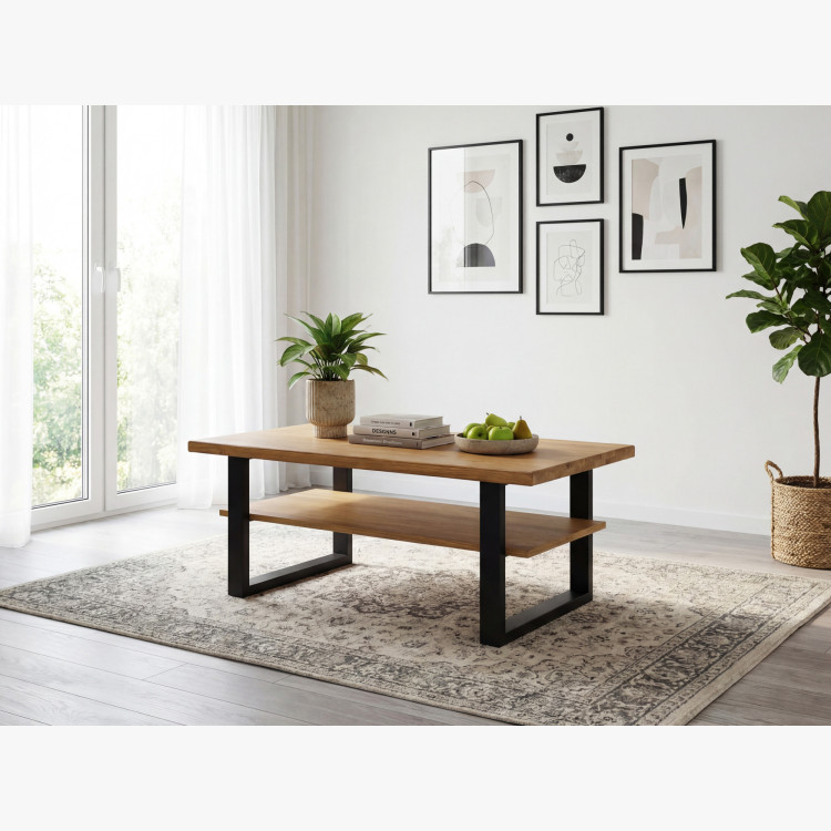 Konferenčný stolík 115 x 65 cm dub s poličkou, Martina