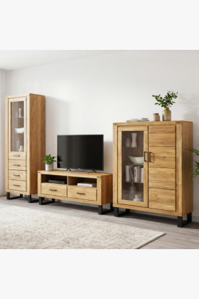 Nábytok do obývacej izby Martina dub masív + dyha