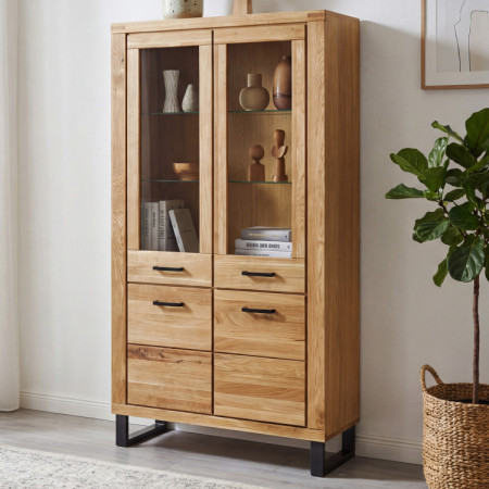 Dvojdverová vitrína na nožičkách dub, Martina