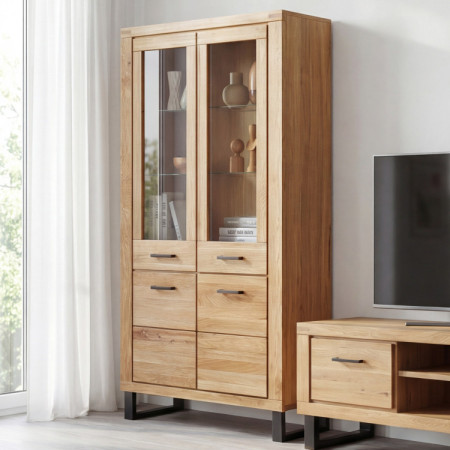 Dvojdverová vitrína na nožičkách dub, Martina