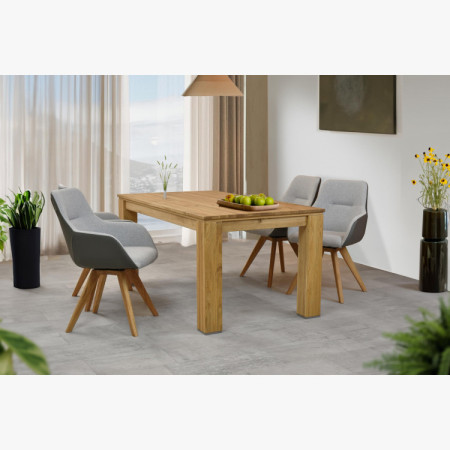 Otočné kreslo s drevenými nohami, sivé