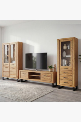 Obývacia stena Martina dub masív + dyha