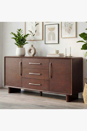 Komoda Koper s dvierkami a zásuvkami v farbe orech – 160 cm