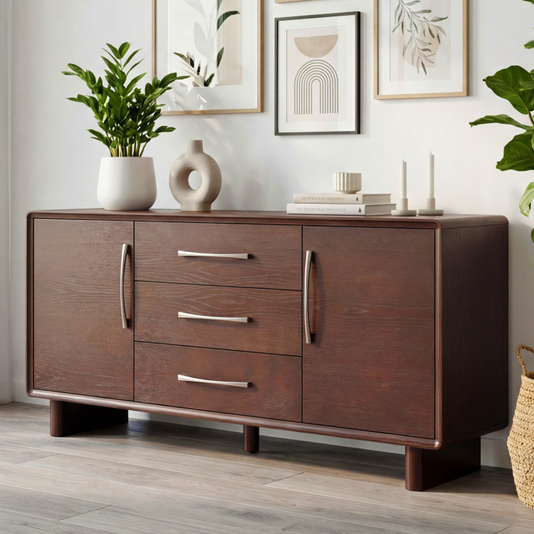 Komoda Koper s dvierkami a zásuvkami v farbe orech – 160 cm