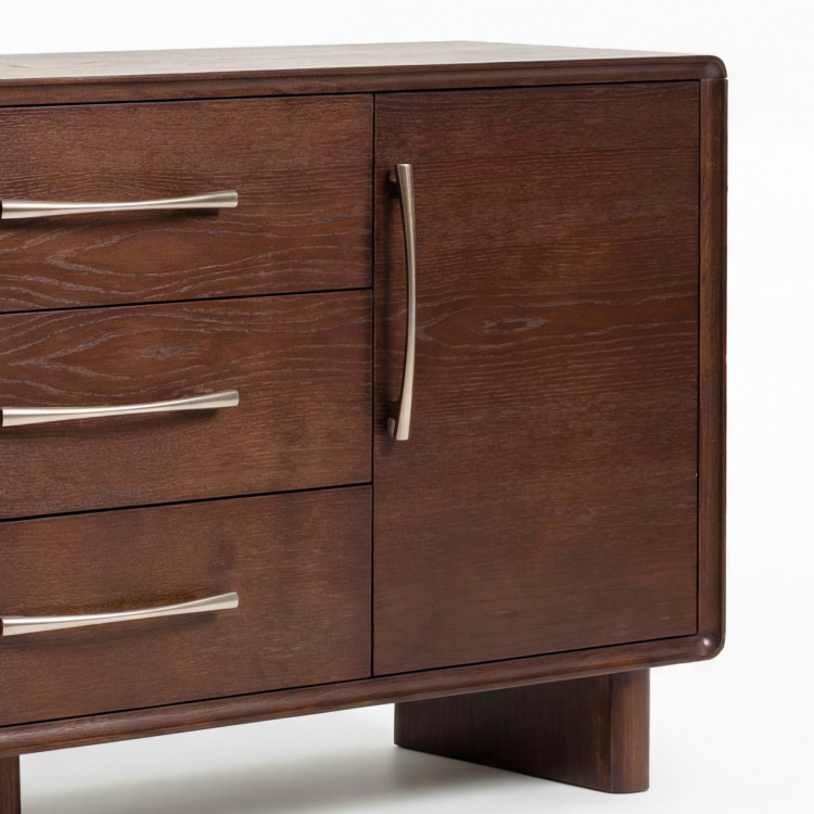 Komoda Koper s dvierkami a zásuvkami v farbe orech – 160 cm