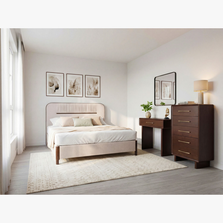 Designový konzolový stolík so zásuvkou v farbe orech