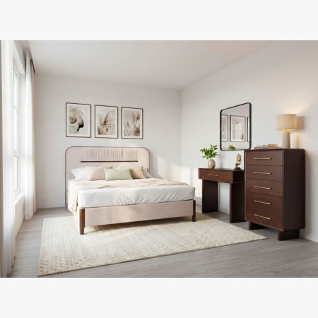 Designový konzolový stolík so zásuvkou v farbe orech