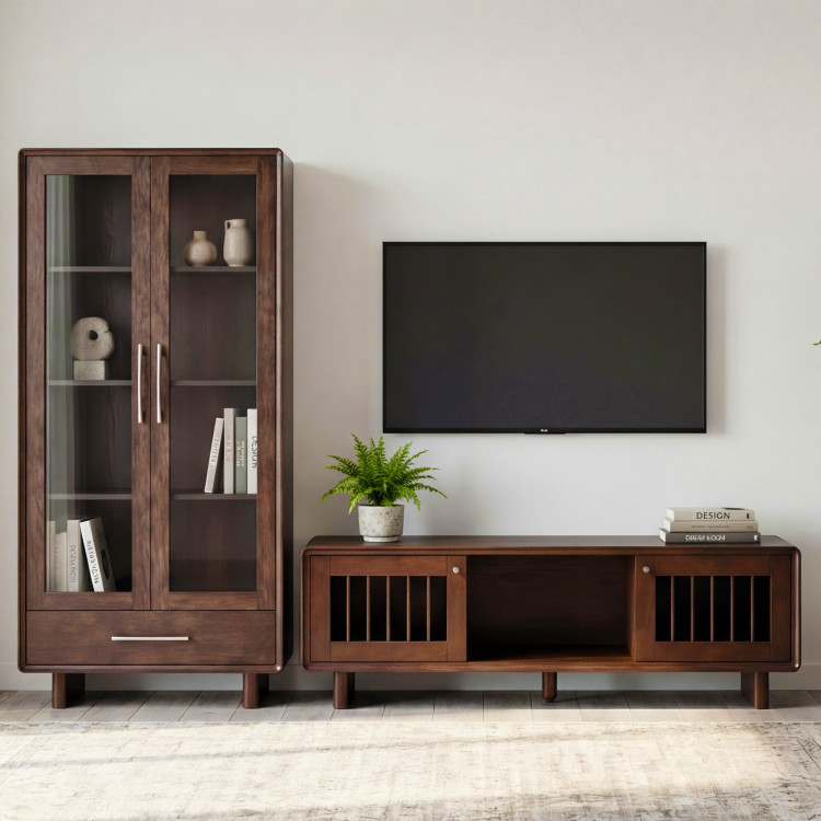 Designová TV skrinka v farbe orech – 180 cm