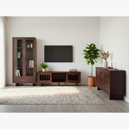 Designová TV skrinka v farbe orech – 180 cm