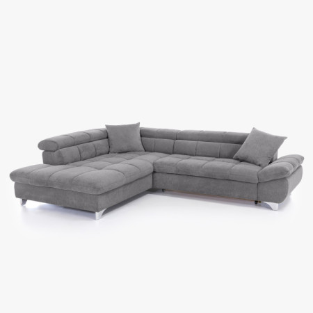 Rohová sedačka s funkciou spania farba sivá , Roh vľavo