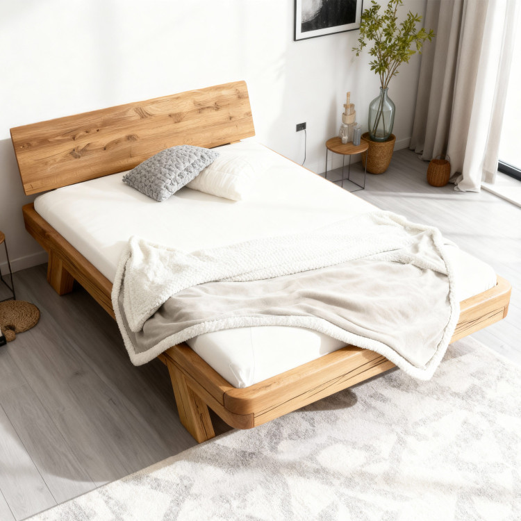 Dubová luxusná posteľ Mia 160 x 200 cm z masívnych trámov