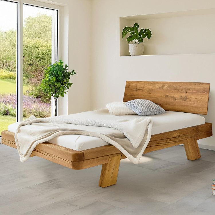 Dubová luxusná posteľ Mia 160 x 200 cm z masívnych trámov