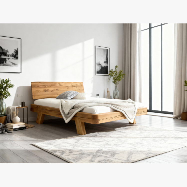 Dubová luxusná posteľ Mia 160 x 200 cm z masívnych trámov