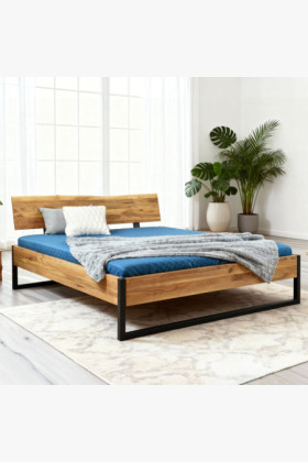 Manželská posteľ masív dub IRON - kovové nohy 180 x 200 cm