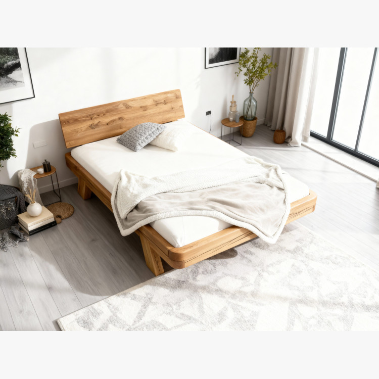 Dubová luxusná posteľ Mia 200x200 cm z masívnych trámov