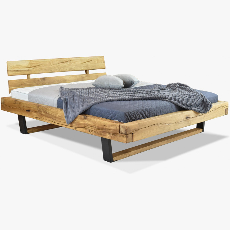 Moderná posteľ z masívu dub na nohách, Laura 200 x 200 cm